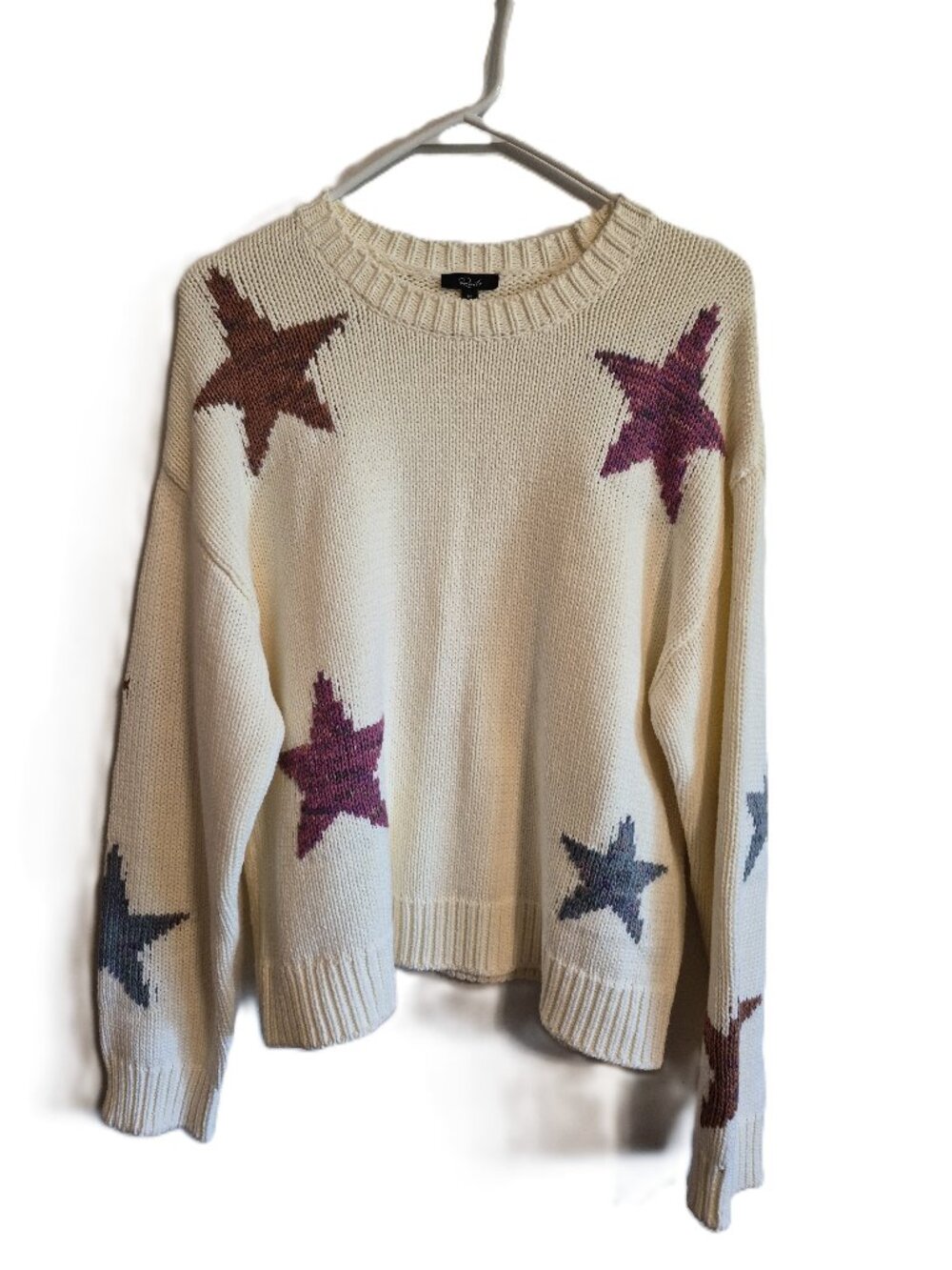 Rails Zoey Ivory Rainbow Stars Crewneck Sweater